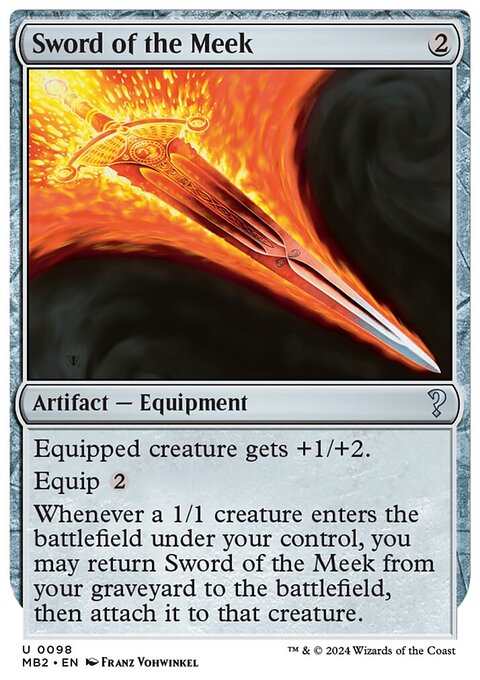 Sword of the Meek, Mystery Booster 2 #98, Magic: The Gathering card