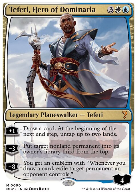 Teferi, Hero of Dominaria, Mystery Booster 2 #90, Magic: The Gathering card