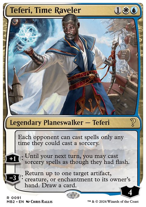 Teferi, Time Raveler, Mystery Booster 2 #91, Magic: The Gathering card