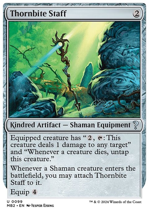 Thornbite Staff, Mystery Booster 2 #99, Magic: The Gathering card