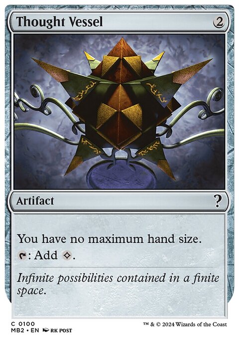 Thought Vessel, Mystery Booster 2 #100, Magic: The Gathering card