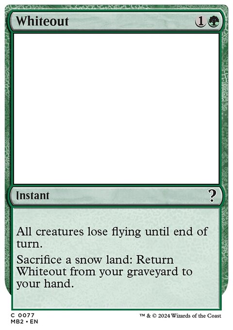 Whiteout, Mystery Booster 2 #77, Magic: The Gathering card