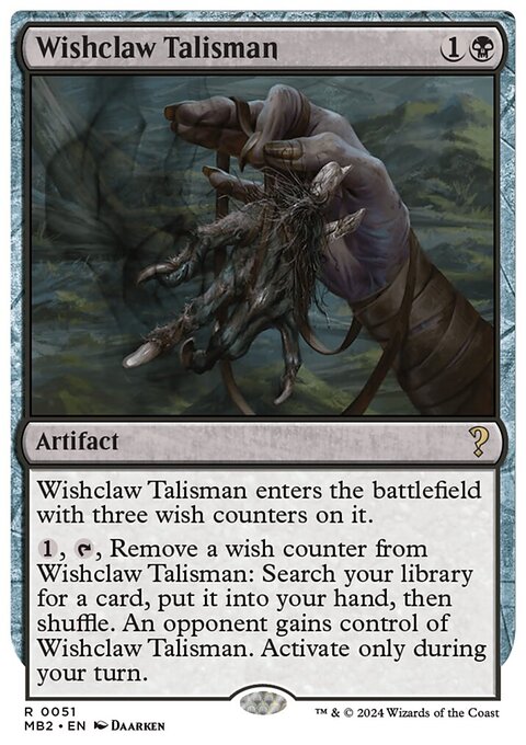 Wishclaw Talisman, Mystery Booster 2 #51, Magic: The Gathering card