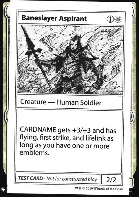 Baneslayer Aspirant, Mystery Booster Playtest Cards 2019 #3, Magic: The Gathering card