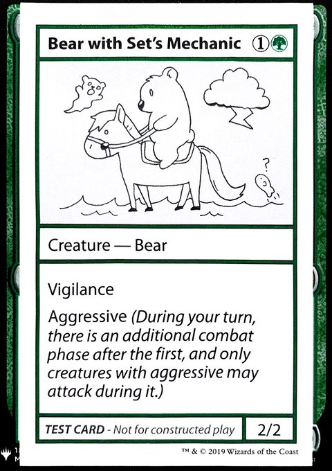 Bear with Set's Mechanic, Mystery Booster Playtest Cards 2019 #71, Magic: The Gathering card