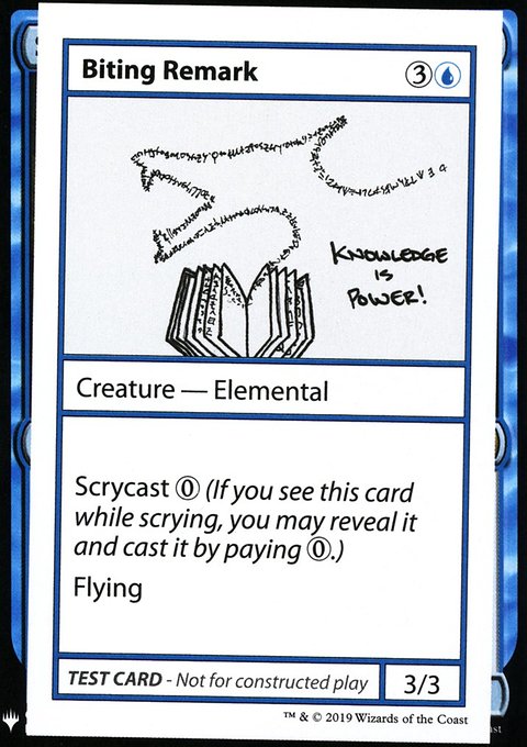 Biting Remark, Mystery Booster Playtest Cards 2019 #17, Magic: The Gathering card