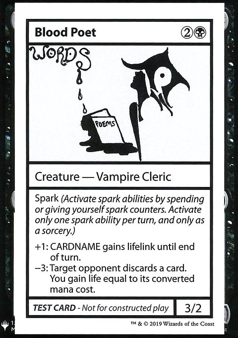 Blood Poet, Mystery Booster Playtest Cards 2019 #34, Magic: The Gathering card