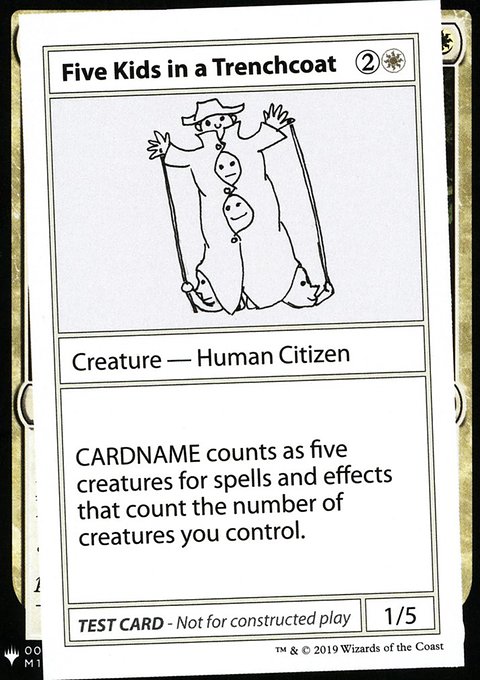 Five Kids in a Trenchcoat, Mystery Booster Playtest Cards 2019 #5, Magic: The Gathering card