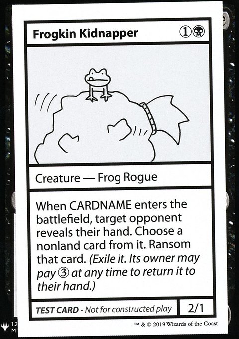 Frogkin Kidnapper, Mystery Booster Playtest Cards 2019 #42, Magic: The Gathering card