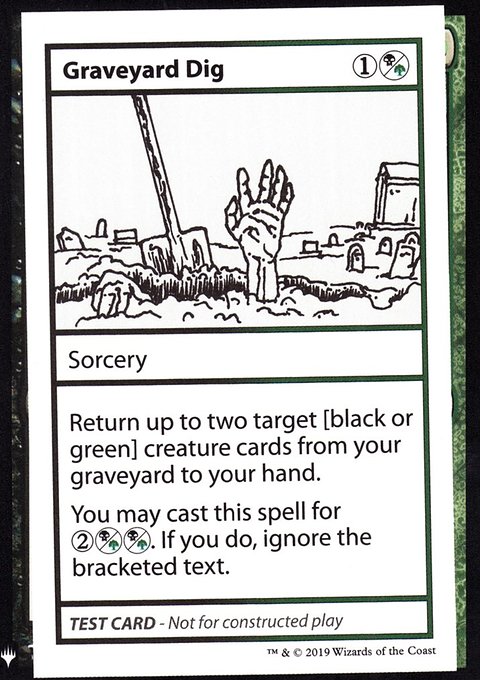 Graveyard Dig, Mystery Booster Playtest Cards 2019 #92, Magic: The Gathering card