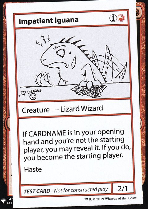 Impatient Iguana, Mystery Booster Playtest Cards 2019 #55, Magic: The Gathering card