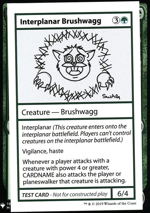 Interplanar Brushwagg, Mystery Booster Playtest Cards 2019 #79, Magic: The Gathering card