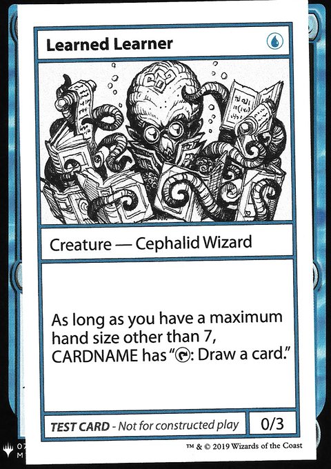 Learned Learner, Mystery Booster Playtest Cards 2019 #25, Magic: The Gathering card
