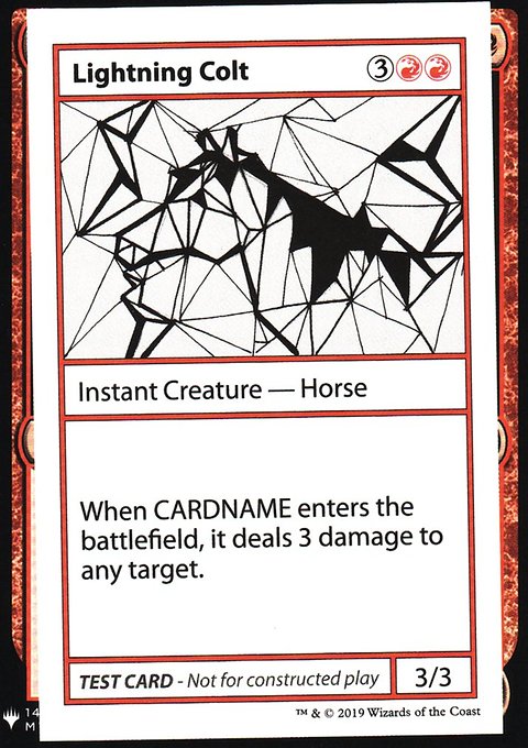 Lightning Colt, Mystery Booster Playtest Cards 2019 #57, Magic: The Gathering card
