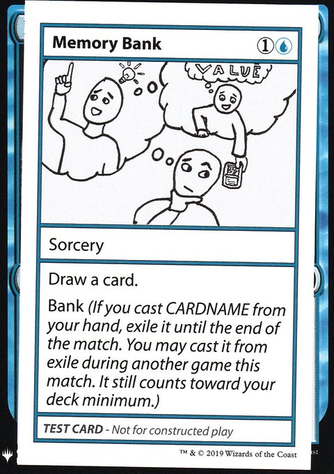 Memory Bank, Mystery Booster Playtest Cards 2019 #27, Magic: The Gathering card