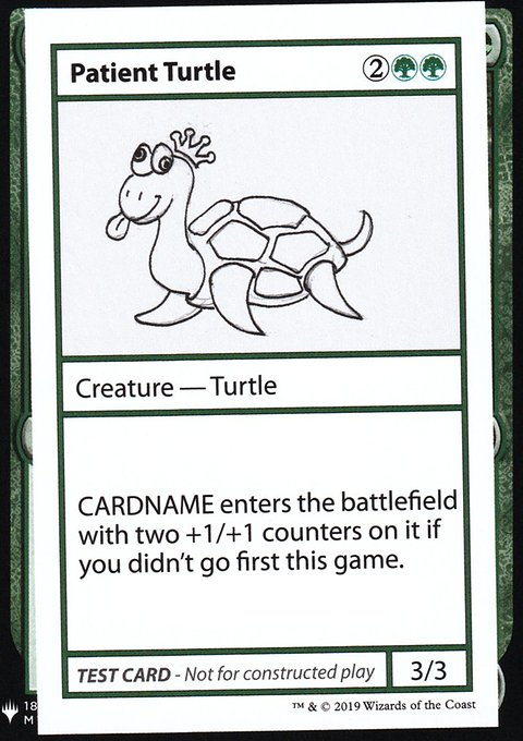 Patient Turtle, Mystery Booster Playtest Cards 2019 #82, Magic: The Gathering card