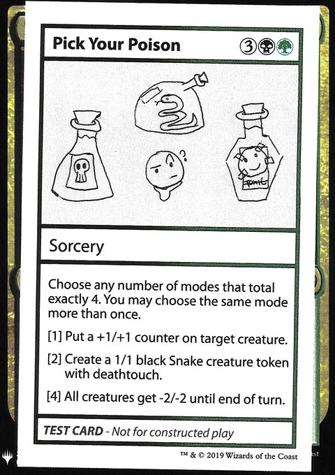 Pick Your Poison, Mystery Booster Playtest Cards 2019 #97, Magic: The Gathering card