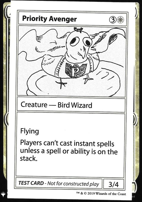 Priority Avenger, Mystery Booster Playtest Cards 2019 #9, Magic: The Gathering card