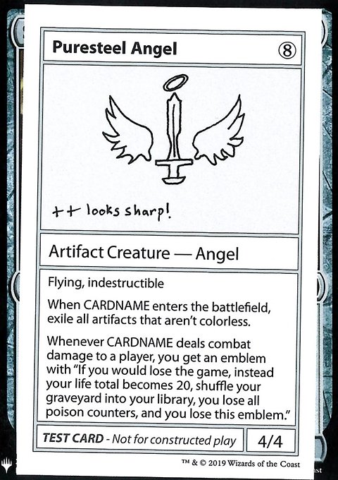 Puresteel Angel, Mystery Booster Playtest Cards 2019 #109, Magic: The Gathering card