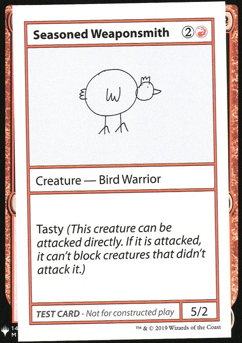 Seasoned Weaponsmith, Mystery Booster Playtest Cards 2019 #63, Magic: The Gathering card