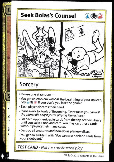Seek Bolas's Counsel, Mystery Booster Playtest Cards 2019 #98, Magic: The Gathering card