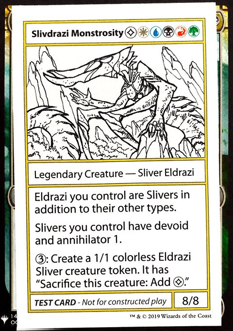 Slivdrazi Monstrosity, Mystery Booster Playtest Cards 2019 #102, Magic: The Gathering card