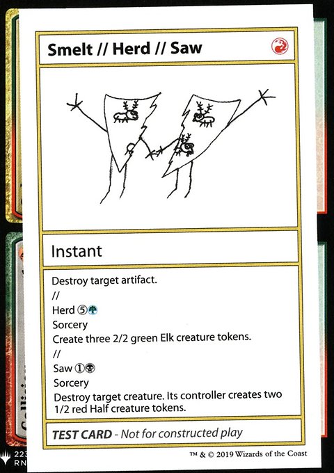 Smelt // Herd // Saw, Mystery Booster Playtest Cards 2019 #100, Magic: The Gathering card