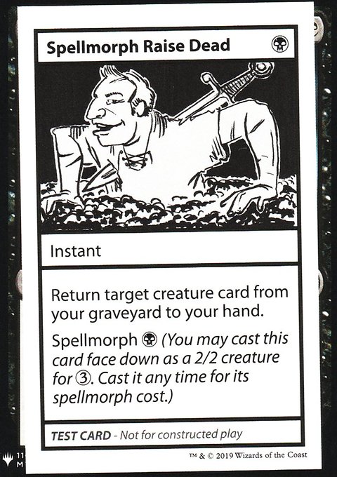 Spellmorph Raise Dead, Mystery Booster Playtest Cards 2019 #46, Magic: The Gathering card