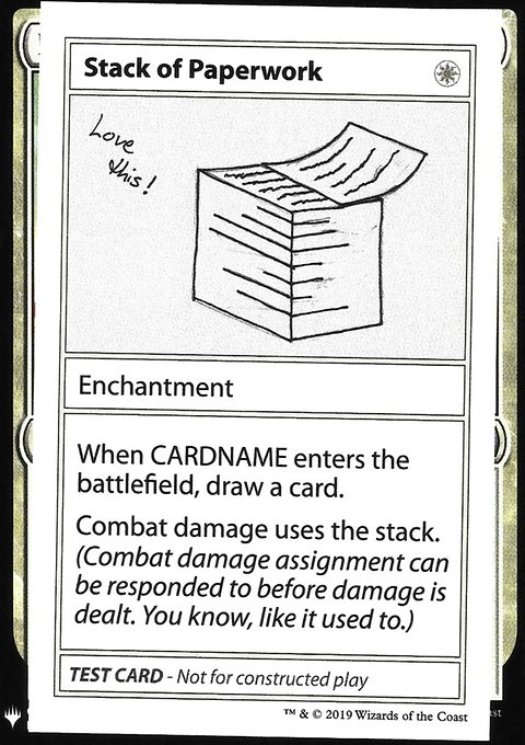 Stack of Paperwork, Mystery Booster Playtest Cards 2019 #13, Magic: The Gathering card