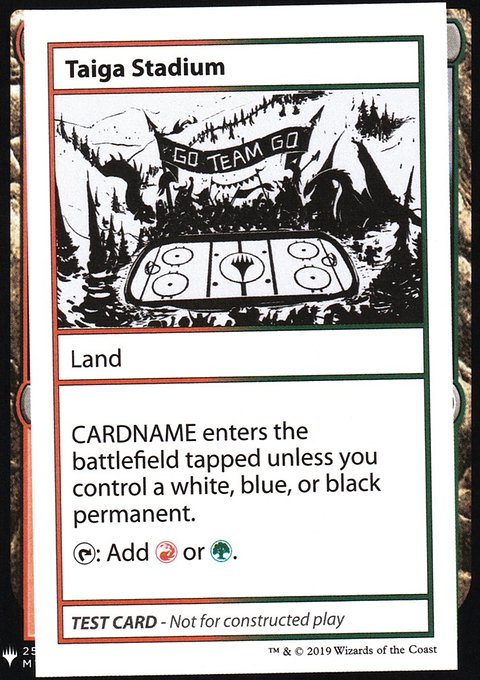 Taiga Stadium, Mystery Booster Playtest Cards 2019 #120, Magic: The Gathering card