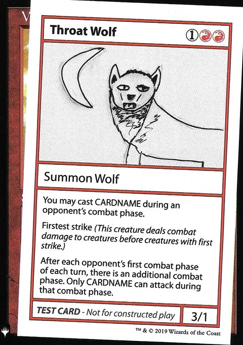 Throat Wolf, Mystery Booster Playtest Cards 2019 #65, Magic: The Gathering card