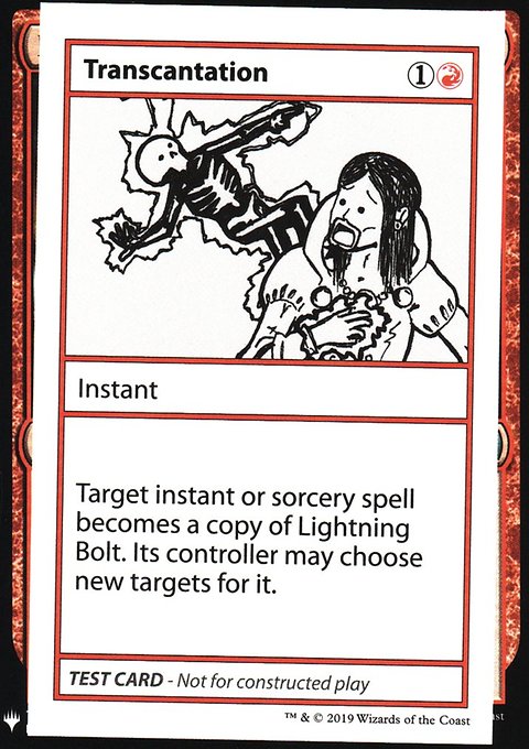 Transcantation, Mystery Booster Playtest Cards 2019 #67, Magic: The Gathering card
