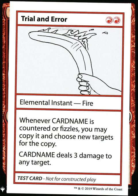 Trial and Error, Mystery Booster Playtest Cards 2019 #68, Magic: The Gathering card