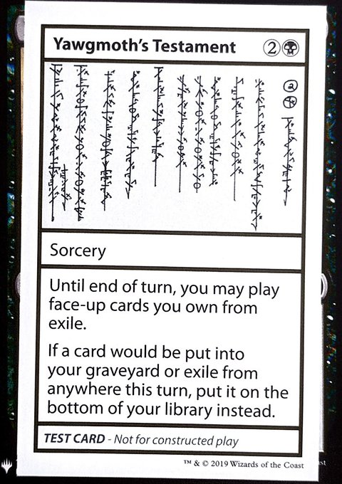 Yawgmoth's Testament, Mystery Booster Playtest Cards 2019 #52, Magic: The Gathering card