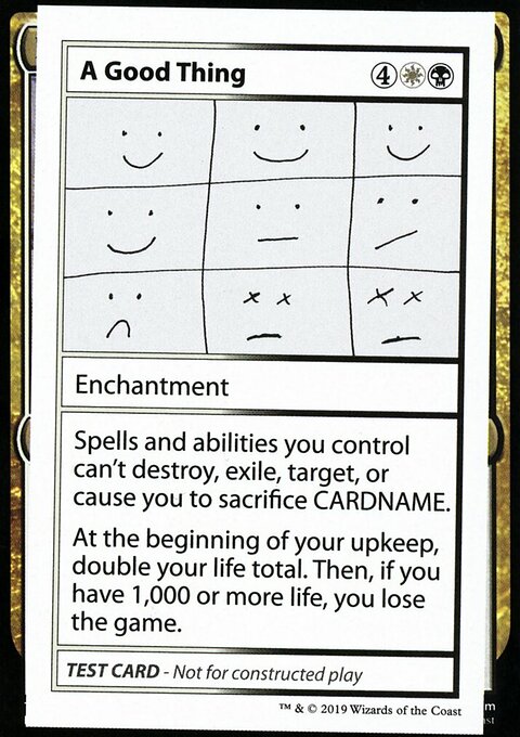 A Good Thing, Mystery Booster Playtest Cards 2021 #86, Magic: The Gathering card