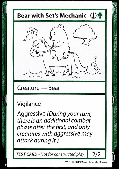 Bear with Set's Mechanic, Mystery Booster Playtest Cards 2021 #71, Magic: The Gathering card