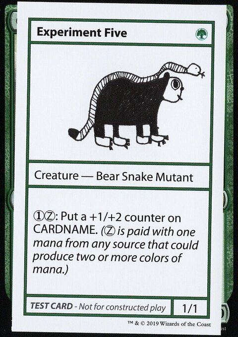 Experiment Five, Mystery Booster Playtest Cards 2021 #73, Magic: The Gathering card