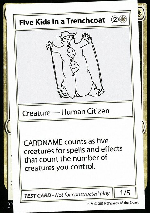 Five Kids in a Trenchcoat, Mystery Booster Playtest Cards 2021 #5, Magic: The Gathering card