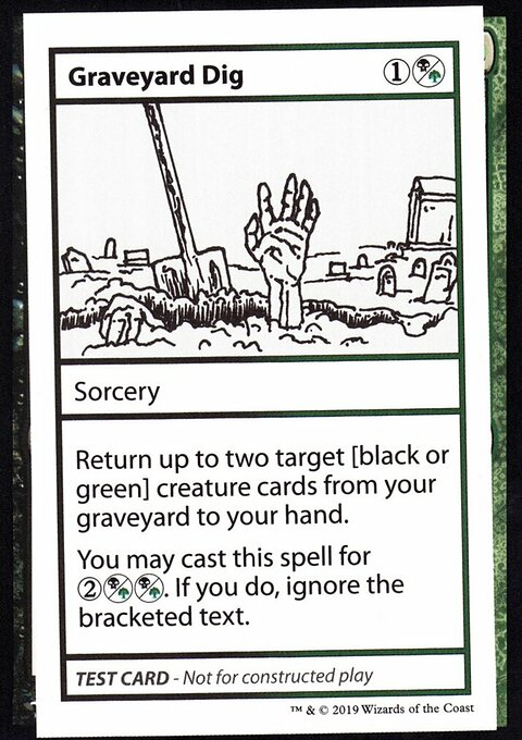 Graveyard Dig, Mystery Booster Playtest Cards 2021 #92, Magic: The Gathering card