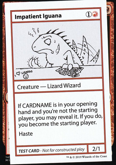 Impatient Iguana, Mystery Booster Playtest Cards 2021 #55, Magic: The Gathering card