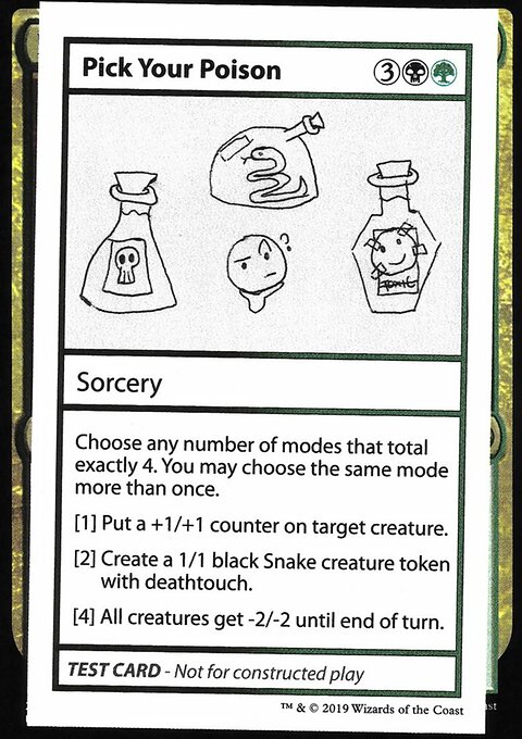 Pick Your Poison, Mystery Booster Playtest Cards 2021 #97, Magic: The Gathering card