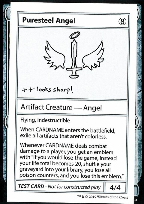Puresteel Angel, Mystery Booster Playtest Cards 2021 #109, Magic: The Gathering card