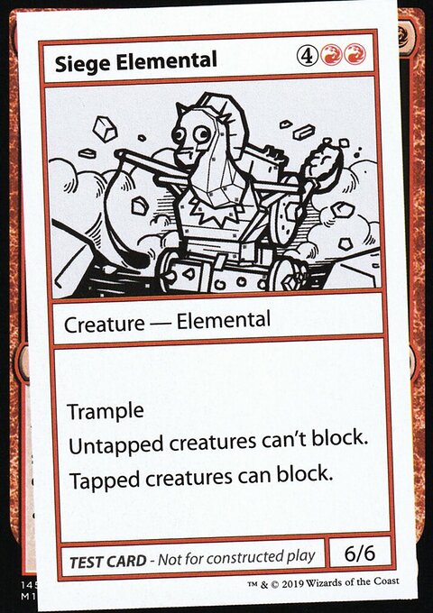Siege Elemental, Mystery Booster Playtest Cards 2021 #64, Magic: The Gathering card