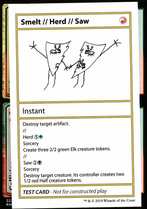 Smelt // Herd // Saw, Mystery Booster Playtest Cards 2021 #100, Magic: The Gathering card