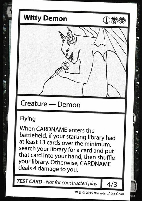Witty Demon, Mystery Booster Playtest Cards 2021 #50, Magic: The Gathering card