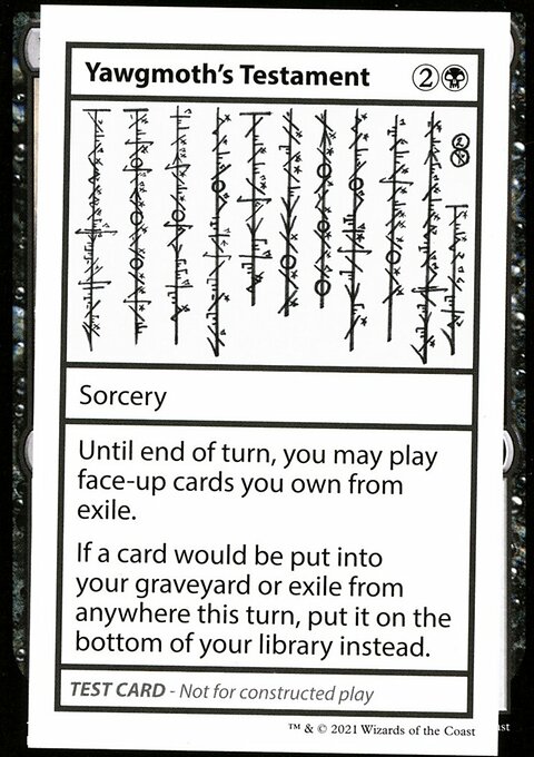 Yawgmoth's Testament, Mystery Booster Playtest Cards 2021 #52, Magic: The Gathering card