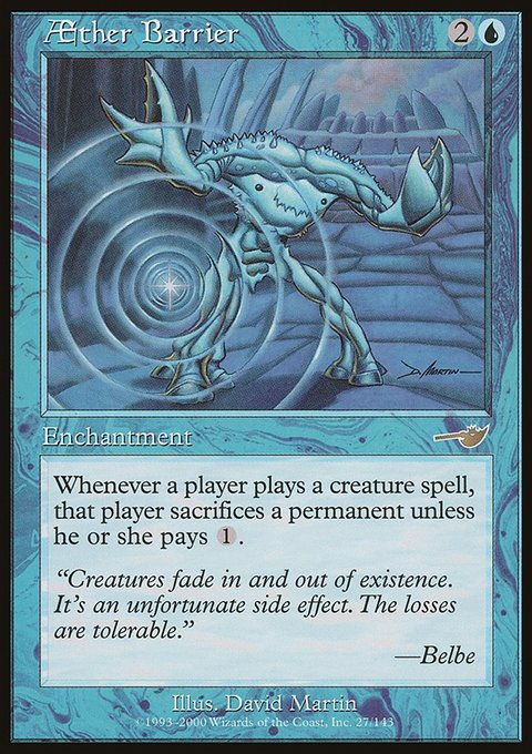 Aether Barrier, Nemesis #27, Magic: The Gathering card