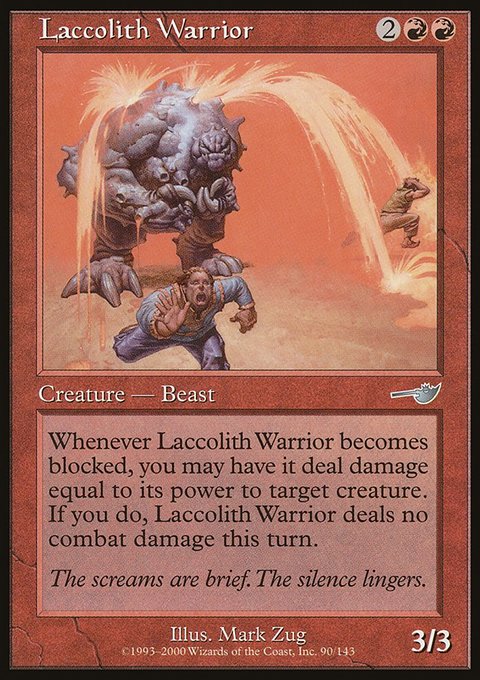 Laccolith Warrior, Nemesis #90, Magic: The Gathering card