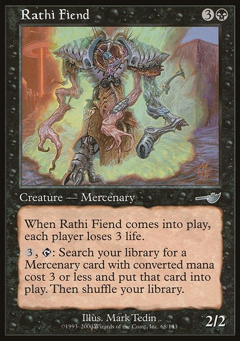 Rathi Fiend, Nemesis #68, Magic: The Gathering card