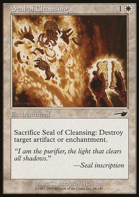 Seal of Cleansing, Nemesis #18, Magic: The Gathering card